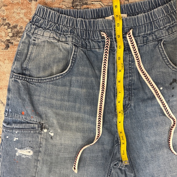 We The Free Relaxed Blue Paint-Splatter Jeans - Picture 7 of 8